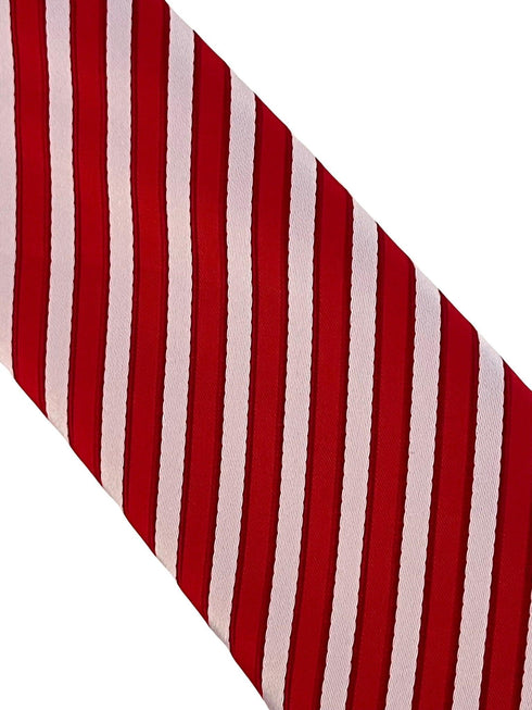 red and white classic thin striped  tie